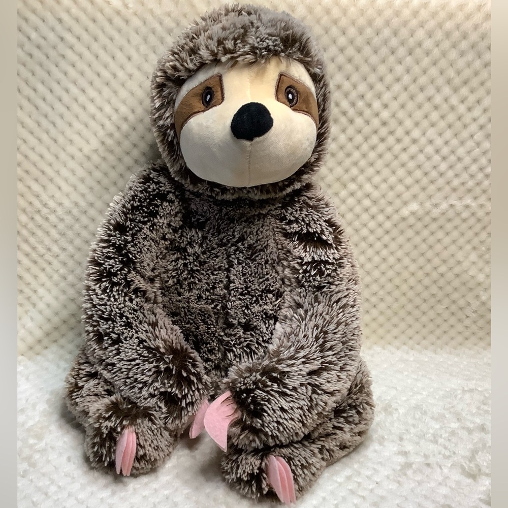 Multipet Plush Sloth with Squeakers Inside Stuffed Animal Toy Embroidered Eyes